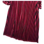 Modcloth  Dress Womens Medium Red Black Striped V Neck Flutter Sleeve Velvet Photo 10
