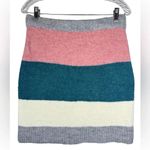 Loft Lou & Grey Wool Alpaca Blend Rainbow Knit Mini Skirt Small Striped Multicolor Photo 1