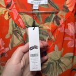 Chico's NWT  Orchid Pleated Sleeve Blouse orange tropical career vacation Photo 4