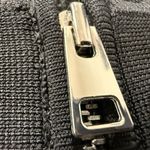 Theory  Zip Up Knit Fitted Peplum Black Jacket Large Photo 2