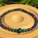 ✨ Handmade Chrysocolla + Lapis Lazuli + Carnelian Colorful Beaded Bracelet Blue Photo 1