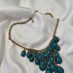 Early 2000's Layered Bib Statement Necklace Gold Photo 3
