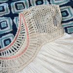 American Eagle  Cream Flowy Top with Crochet Trim Photo 2