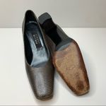 Stuart Weitzman Stuart Weizmann Gunmetal Snakeskin Block Heel Pumps Size 9 AA Photo 5