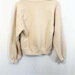 AGOLDE  Low V-Neck Balloon Sleeve Cotton Sweatshirt in Beige Neutral Photo 9