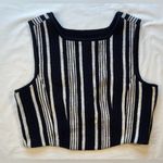 Carven Black + White Tweed Top, Sleeveless, cropped, size‎ Large, EU 42, US L Photo 2