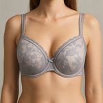 Cacique 42DD Gray Lace Full Coverage Underwire Bra Photo 0