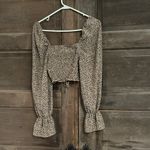 Hesperus  LONG SLEEVE ANIMAL PRINT‎ CROPPED  TOP SIZE MEDIUM Photo 4