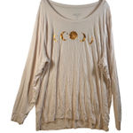 Torrid  Super Soft Sleep Moon Phases Cream Metallic Gold Accents Shirt Size 4 4X Photo 0