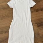 Signature 8 White Ribbed Tshirt Dress Photo 0
