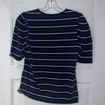 Rebecca Taylor white shirt with brown and white stripes t-shirt Photo 2