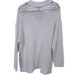 Talbots NWT  Open Stitch‎ Johnny Collar Pullover Crochet Knit Sweater White Sz 2X Photo 4