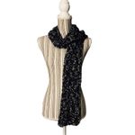 Jaclyn Smith  Black White Metallic Marbled Textured Knit Scarf Women Sz OS Photo 1