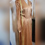 Free People  Kristal Hill Limited Edition 100% SILK Tan Maxi Dress SIZE:6 Photo 3