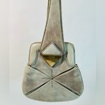 Botkier Grey Leather Looped Small Wristlet Bag RARE Origami Style Photo 2