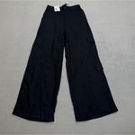 Forever 21  Cargo Pants Womens S 25x30 Black Mid Rise Linen Blend Wide Leg NWT Photo 1