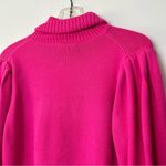 French Connection  Puff Sleeve Bright Pink Turtleneck Sweater. Photo 7