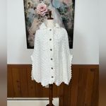 Darling Vintage 1970s White Knit Sweater Cape! Size L Photo 2