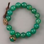 Neiman Marcus Love Heals Faceted Green Agate Bracelet Sold Out from with pouch Photo 0