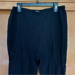 Citron Silk Cotton Blend Crinkle Pull On Pants in Black Size XL Lagenlook Photo 1