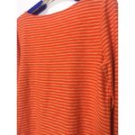 J.Crew  Shirt Orange & Tan Pinstripes Cotton Long Sleeve Boatneck Size Small Photo 6