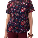 Trina Turk Floral Embroidered Short Sleeve Rochelle Top Photo 0