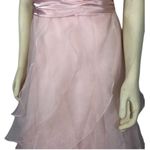David's Bridal strapless tiered sheer organza ball gown in PINK F14196 size 4 Photo 6