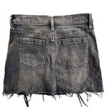BLANK NYC Lace Up Front Denim Mini Skirt Black Size 25 Fray Raw Hem Photo 4
