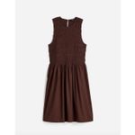 Madewell  The Melody Smocked Mini Dress Cotton Roasted Chicory Brown Medium NWT Photo 5