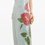 Farm Rio $450 NWOT  Blue Sequins Anthurium Flowers Slip Maxi Dress Size S Photo 1
