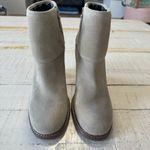 Kelsi Dagger Brooklyn size 7.5 Taupe Suede Ankle Boots Cuffed Stacked Heel Photo 3