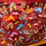 Flip Flop Clear Beach Tote Detachable Bag Insert Zip Top Shoulder Strap Red Photo 1