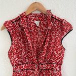 Anthropologie  Odille 100% Silk Blouse Size 6 Pink Red Blouse Photo 1