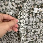 MISA Los Angeles  Blouse Size Small‎ Green Floral Sheer Ruffle Sleeve Button Top Photo 6