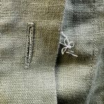 Orvis  Button Down Shirt Round Neck Relaxed Fit Casual Plain 100% Linen Green L Photo 4