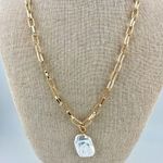 Nordstrom NWT Gold Chain Necklace with Pearl Pendant Photo 1