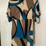 Sneak Peek brown tan & blue lightweight sweater dress Size L Photo 5