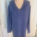 Magaschoni  Periwinkle Blue Alpaca Wool Blend Oversized V-Neck Sweater Women’s L Photo 4