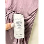 Saint Laurent Padded Shoulder Cowl Neck Ruched Mini Dress Purple Women 34 / US 2 Photo 3