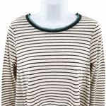 Nordstrom Hem & Thread Cream Navy Striped Crewneck Top S Photo 2