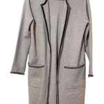 Magaschoni  Grey Open Front Long Line Cardigan Sweater Duster Womens M Coatigan Photo 0