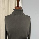 Ann Taylor Loft Silk Blend Dark Green Turtleneck Casual Stretchy Sweater Size L Photo 1