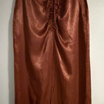 ZARA Rust Satin Maxi Skirt Photo 0
