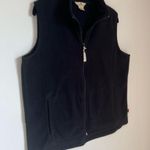 Woolrich Womens Fleece Vest Black Full Zip Sleeveless Pockets Mock Neck Sz Large Photo 4