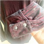 EXPRESS World Brand Y2K Velvet Button Down Two Tone Red Blue Size Large Photo 14