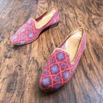 Stubbs & Wootton • needlepoint smoking loafer red blue moroccan pattern tapestry Size 7 Photo 0