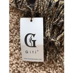 Giti Black/Camel Tan Houndstooth Fringe Scarf Wrap Accessory One Size NEW NWT Photo 3