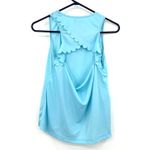 Simply Southern Size Small Sleeveless Tank Top Blue Open Back Scallop Detail Photo 1