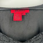 J Laxmi Black All Over‎ Beading Sheer Chiffon Flate Sleeve Asymmetrical Blouse Size XL Photo 2