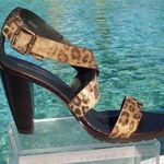 Donald Pliner Couture Hair Calf Gator Leather Sandal Shoe New Ankle Wrap $295 Brown Size 8.5 Photo 3